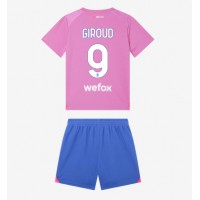 Dres AC Milan Olivier Giroud #9 Tretina pre deti 2023-24 Krátky Rukáv (+ trenírky)
